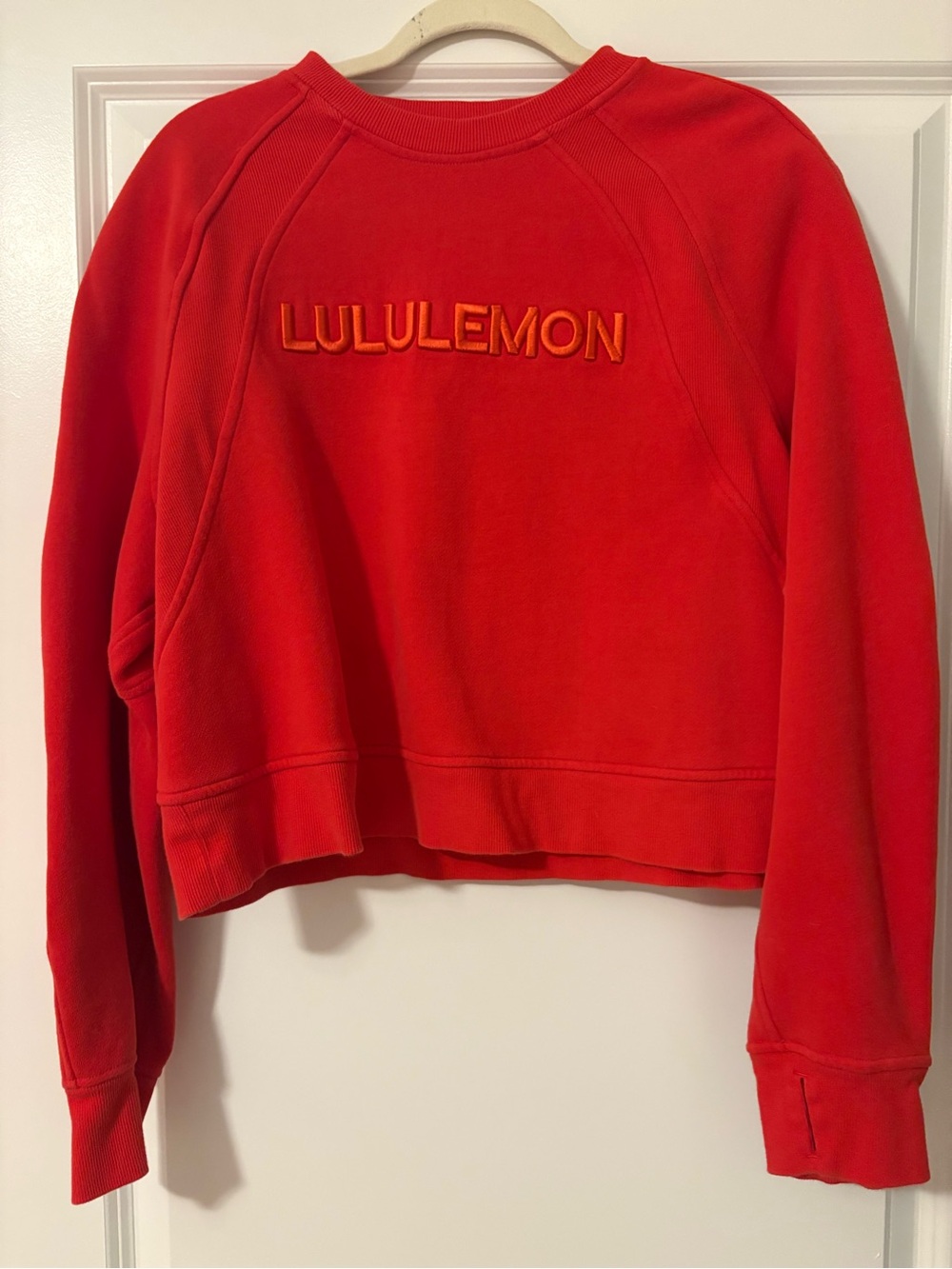 lululemon athletica Bright Red Logo Crew Sweater